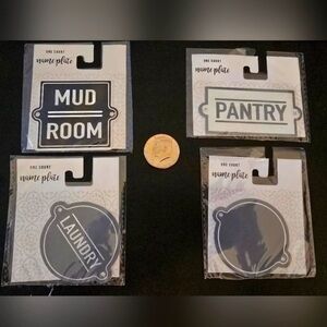 Set of 4 Modern metal Room Name Plates